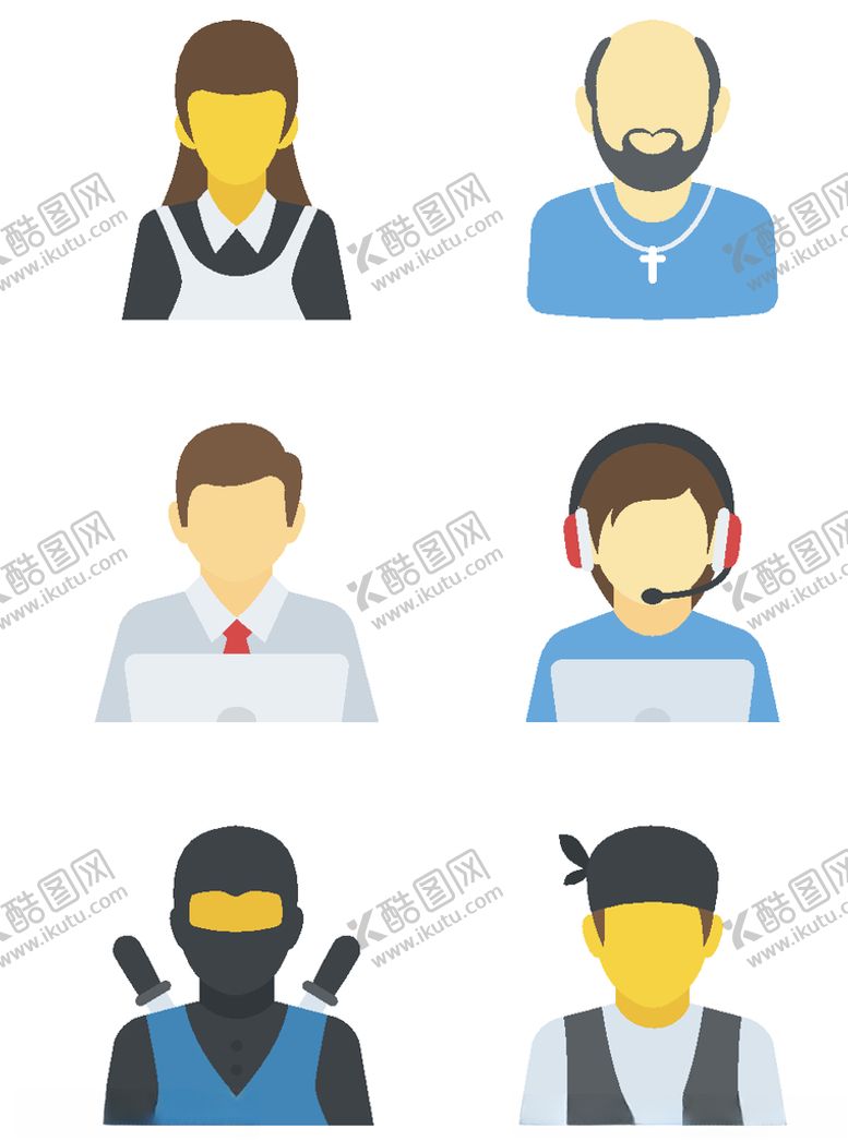 编号：85432309290954213983【酷图网】源文件下载-手绘人物图标