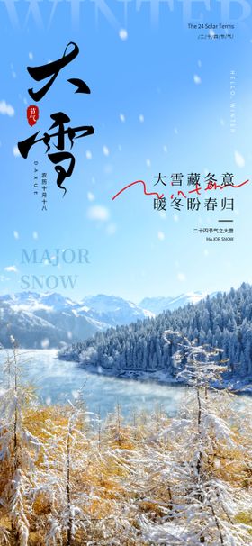 大雪24节气长屏海报