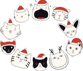 手绘卡通猫