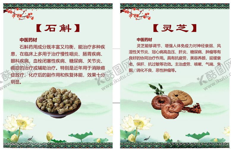 编号：54750511020306237219【酷图网】源文件下载-中药知识科普石斛与灵芝