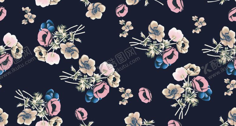 编号：94234406190420031014【酷图网】源文件下载-小碎花大牌印花数码花卉