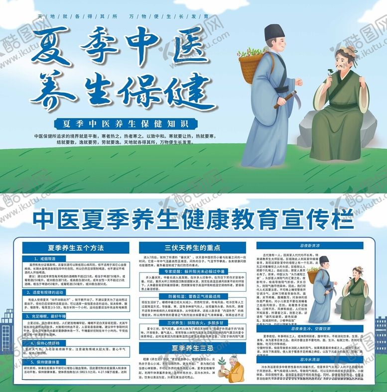 编号：76608710310056233743【酷图网】源文件下载-中医夏季养生宣传栏海报