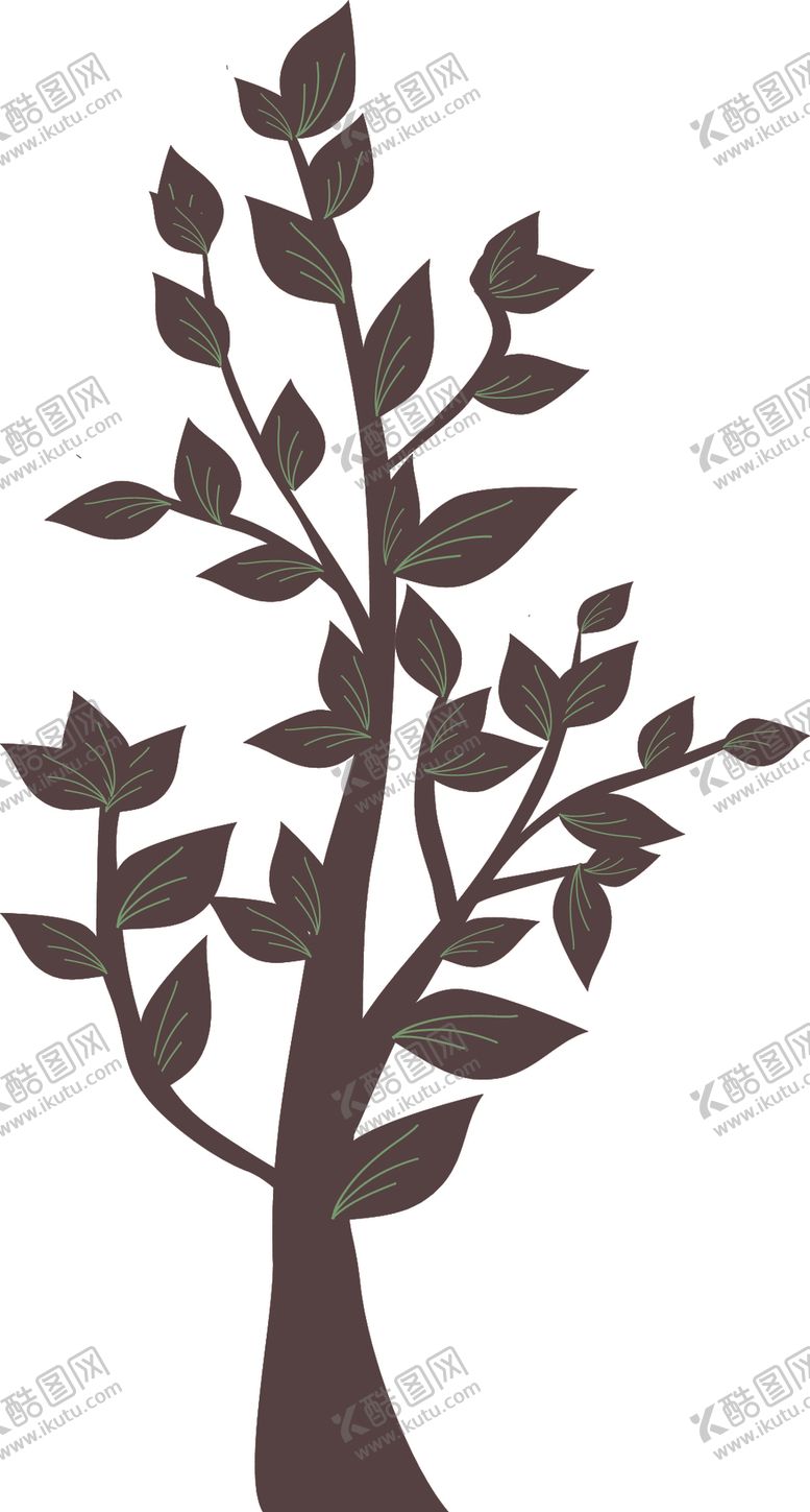 编号：66263001250545533417【酷图网】源文件下载-手绘线条插画植物树木元素