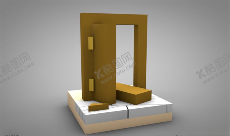 编号：57541009270933192678【酷图网】源文件下载-C4D模型破碎的门