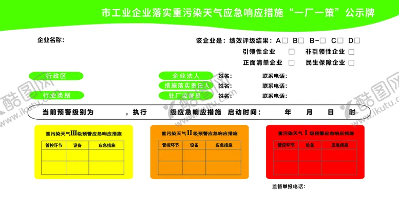 编号：68527309200803229817【酷图网】源文件下载-重污染天气公示牌