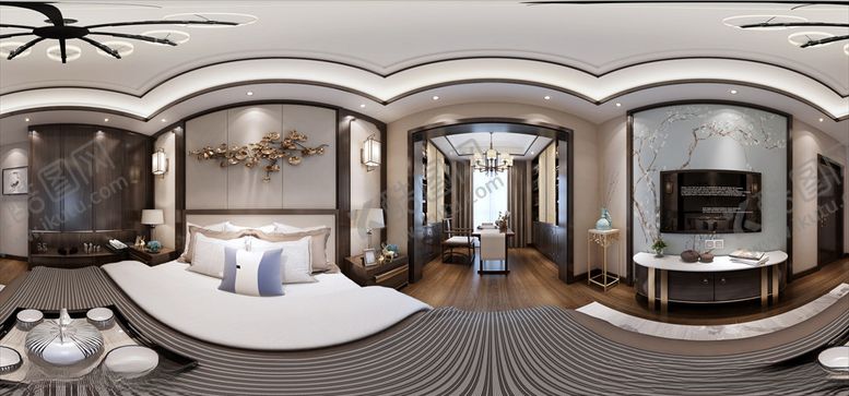 编号：82887710021430508590【酷图网】源文件下载-新中式卧室