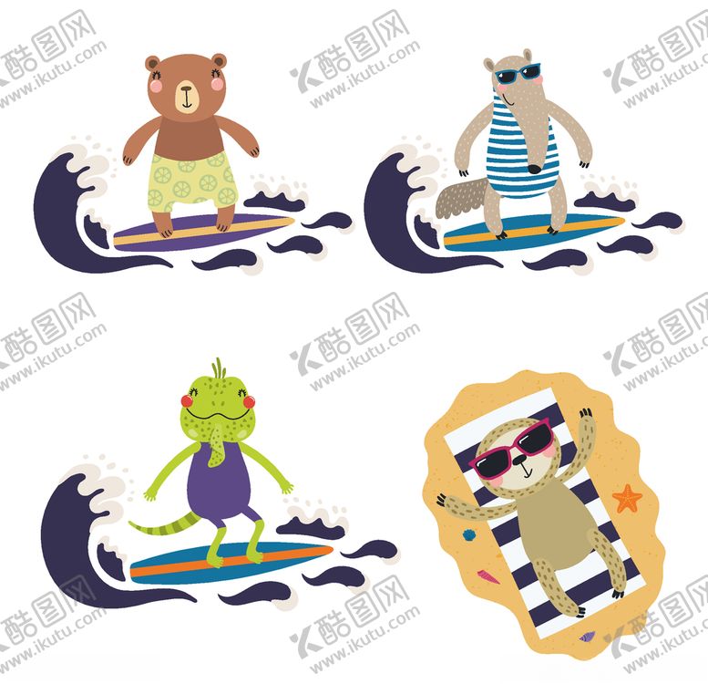 编号：62399707091055427464【酷图网】源文件下载-手绘卡通动物