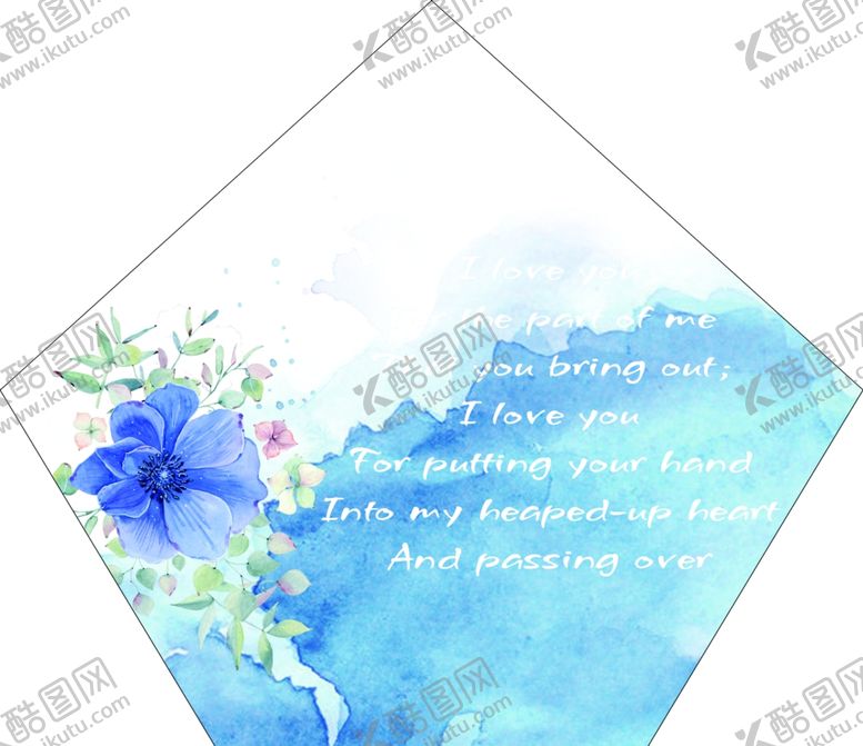 编号：60102809190240213568【酷图网】源文件下载-蓝色水粉婚礼背景