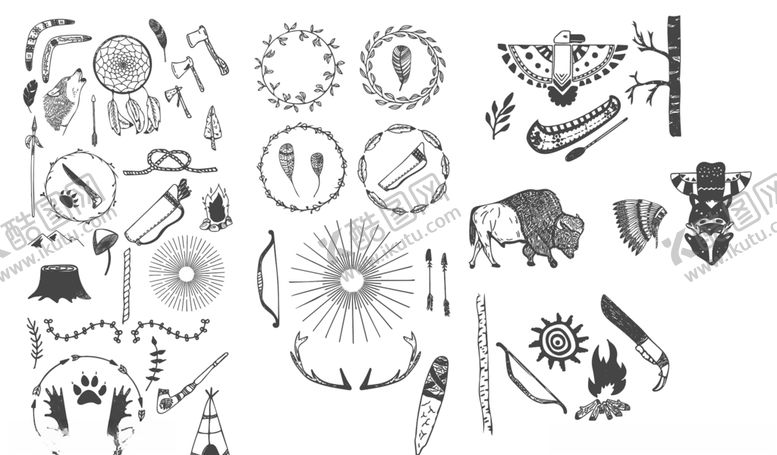 编号：24091109202252423000【酷图网】源文件下载-黑白插画元素