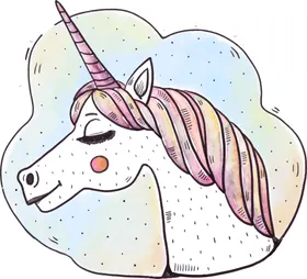 卡通独角兽图案彩虹梦幻粉色