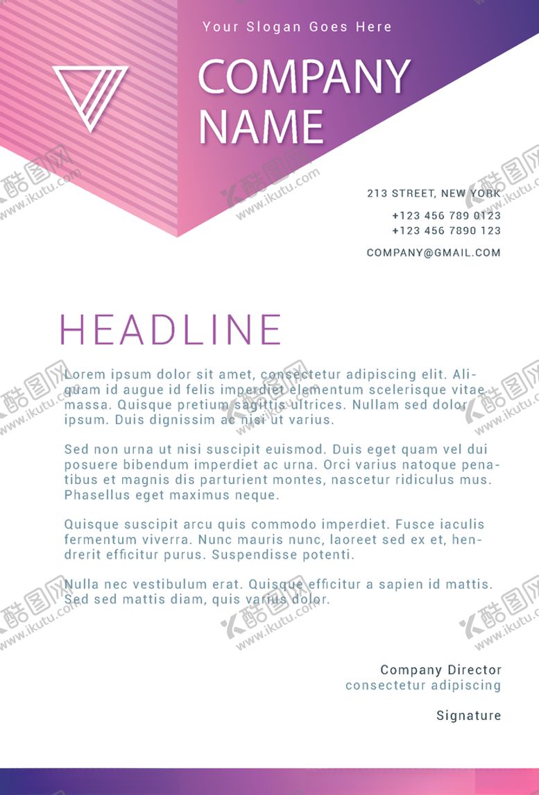 编号：41885209252004073465【酷图网】源文件下载-商务信纸