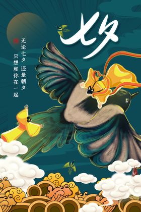 七夕传统节日宣传展板素材