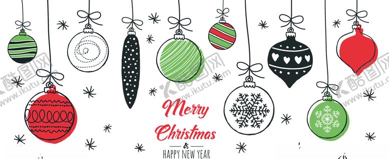 编号：15807010290734321501【酷图网】源文件下载-矢量圣诞雪花手绘线描元素