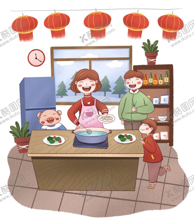 编号：85035104211700008481【酷图网】源文件下载-手绘饺子素材