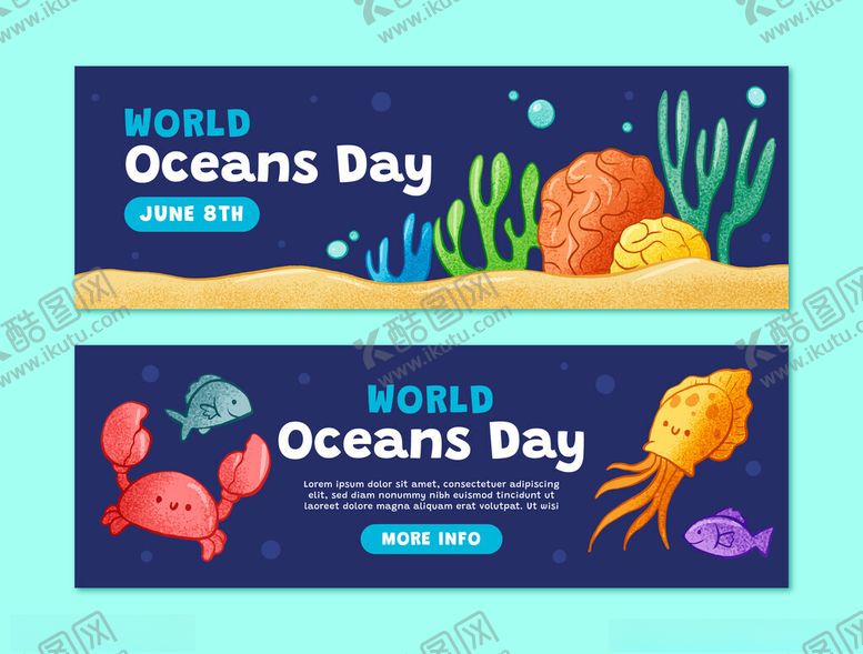 编号：95545611201103213494【酷图网】源文件下载-世界海洋日宣传横幅海报