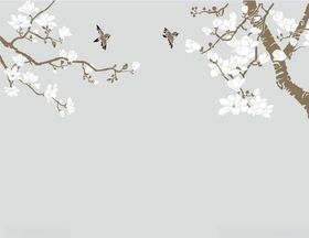 玉兰花鸟