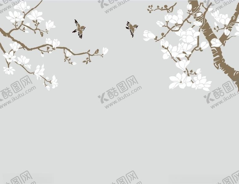 编号：94368705151454555818【酷图网】源文件下载-玉兰花鸟