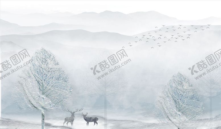 编号：19442405121216431623【酷图网】源文件下载-水墨山水背景墙