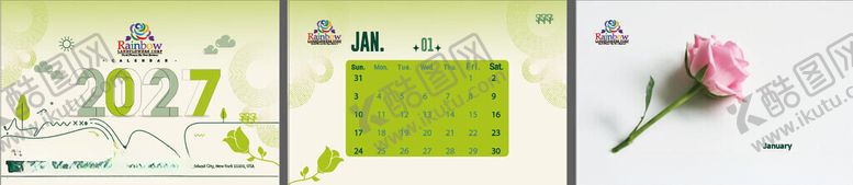 编号：47971904081824526643【酷图网】源文件下载-2027台历英文