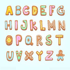 彩色卡通风格英文字母展示