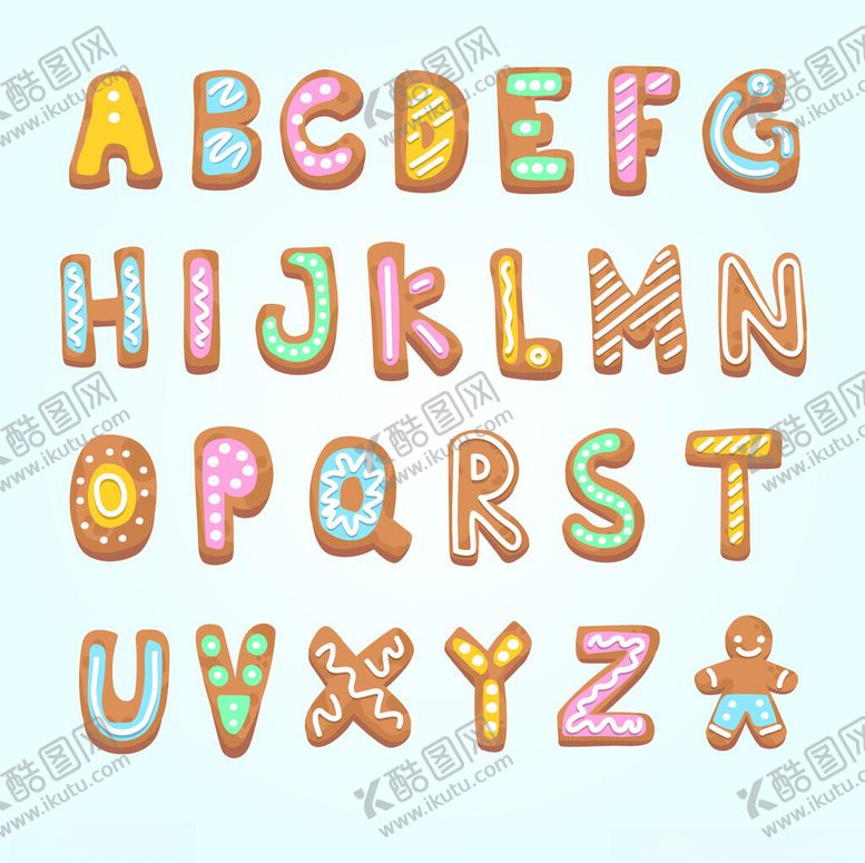 编号：76120201041917489455【酷图网】源文件下载-彩色卡通风格英文字母图案