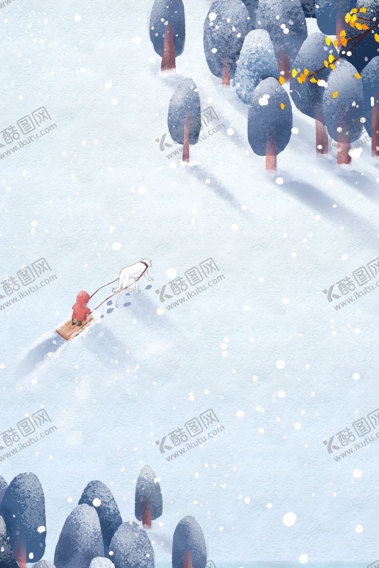 编号：94565903290707268667【酷图网】源文件下载-手绘冬季雪地背景
