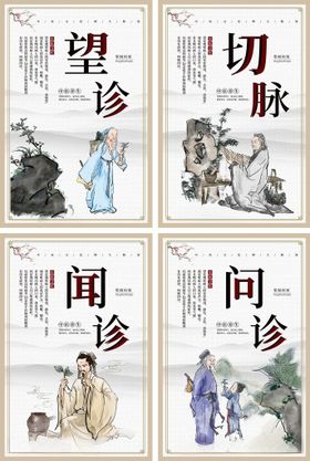 望闻问切中医文化系列海报