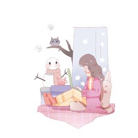 小女孩男人物插图教师