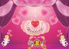 婚礼现场舞台迎宾区场景布置