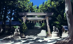日式小清新街道风景插画