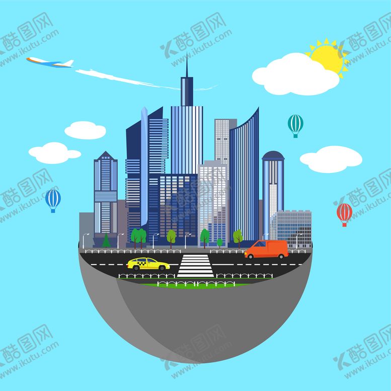 编号：38970510091120194180【酷图网】源文件下载-城市插画