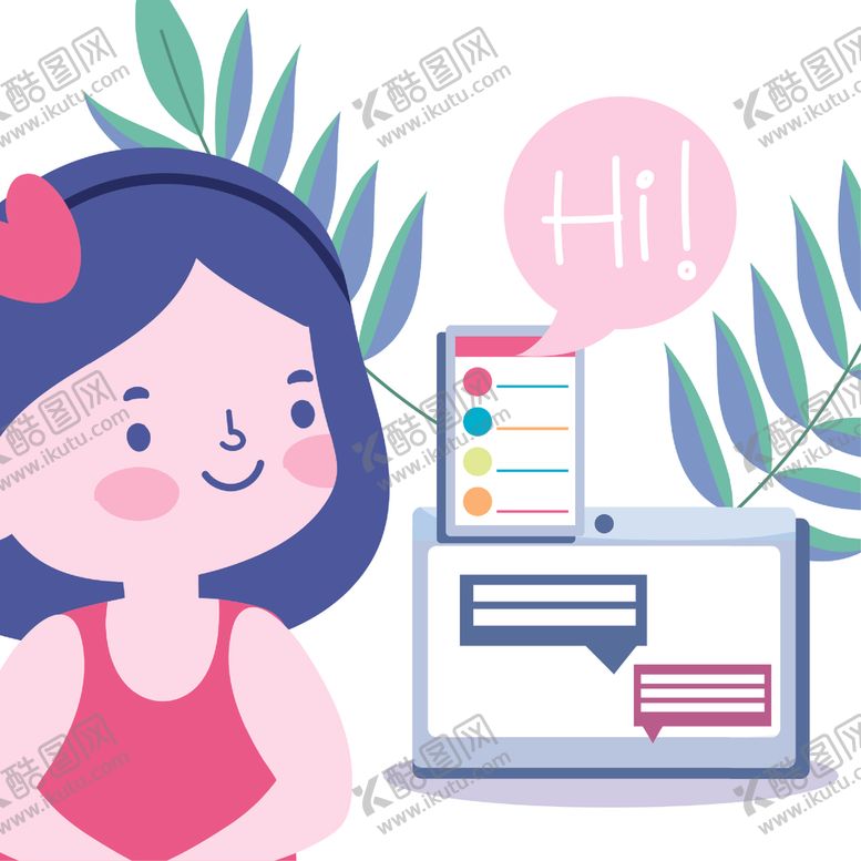 编号：48720710181225591824【酷图网】源文件下载-手绘可爱女生