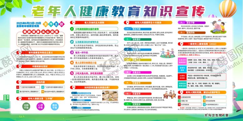 编号：92627107021551173238【酷图网】源文件下载-老年人健康教育宣传栏