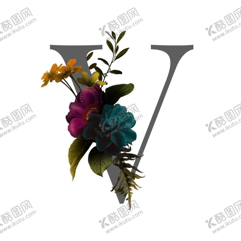 编号：89171012012346156179【酷图网】源文件下载-花卉字母