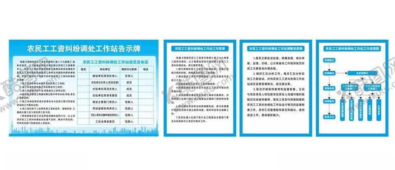 编号：96209201272312265614【酷图网】源文件下载-农民工工资纠纷调处工作站告示牌