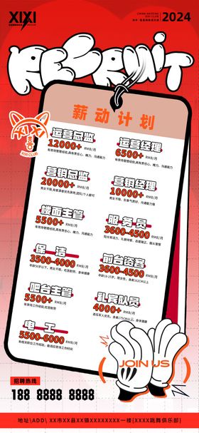 酒吧夜店招聘海报