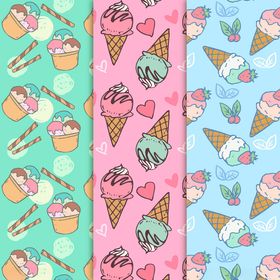 甜美冰淇淋蛋糕图案布料