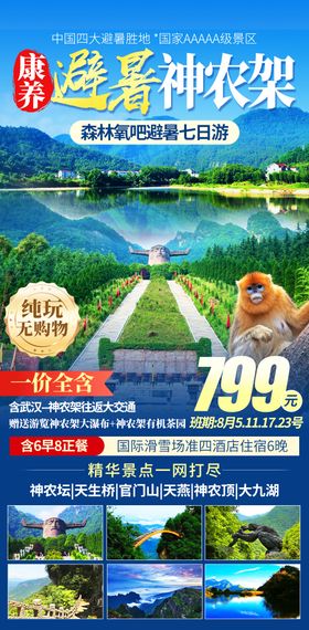 康养避暑神农架旅游海报