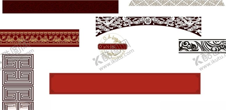 编号：41135909171534599228【酷图网】源文件下载-白酒元素传统纹饰纹样边