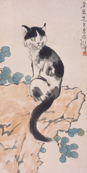 动物猫咪国画