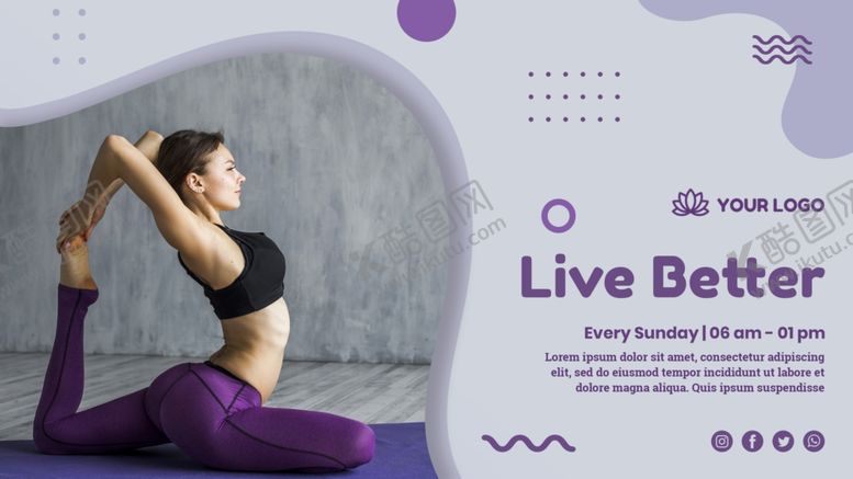 编号：97904009210027428012【酷图网】源文件下载-瑜伽运动宣传横幅