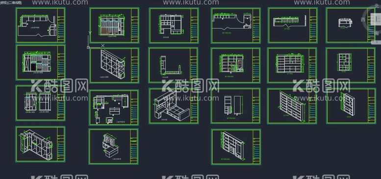 编号：94414811281813257579【酷图网】源文件下载-全屋定制衣帽柜鞋柜装饰柜CAD