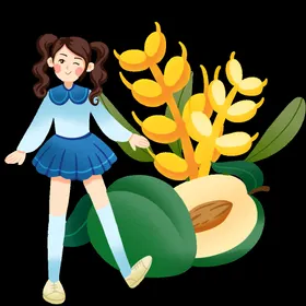 芒种插画农忙二十四节气稻子海报