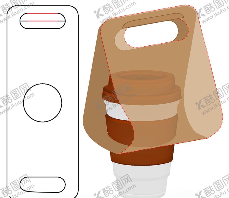 编号：74806409280928053484【酷图网】源文件下载-外带咖啡手提纸盒包装