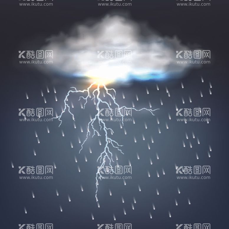 编号：41222711261414174633【酷图网】源文件下载-闪电下雨天气