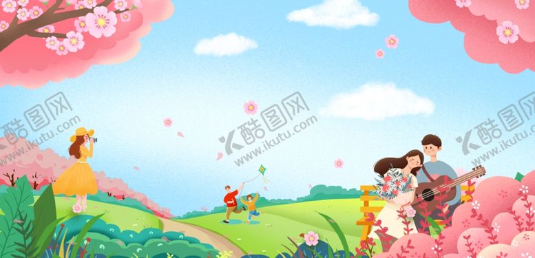 编号：32298903312217195076【酷图网】源文件下载-春日浪漫花海中的温馨场景