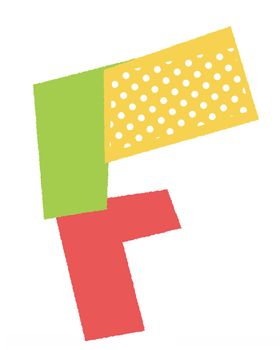 扁平化拼色矢量英文字母