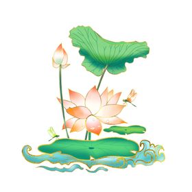 莲花荷花夏廉政国画客厅画