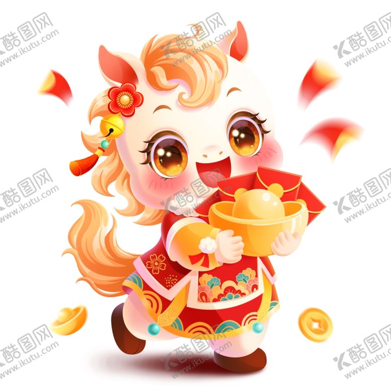 编号：49881304050621043416【酷图网】源文件下载-可爱小马贺岁