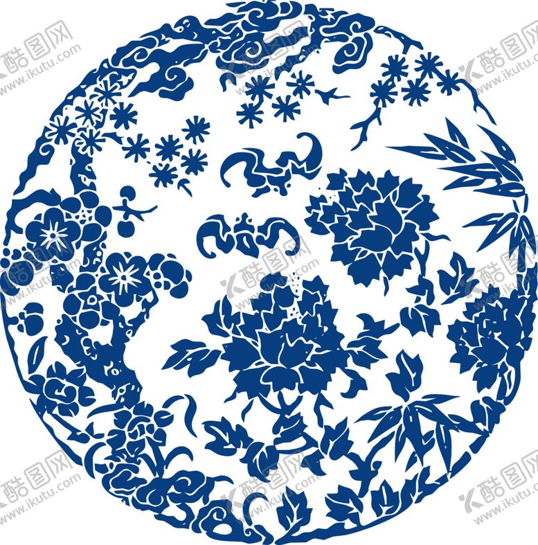 编号：11713610130647576759【酷图网】源文件下载-青花瓷图案